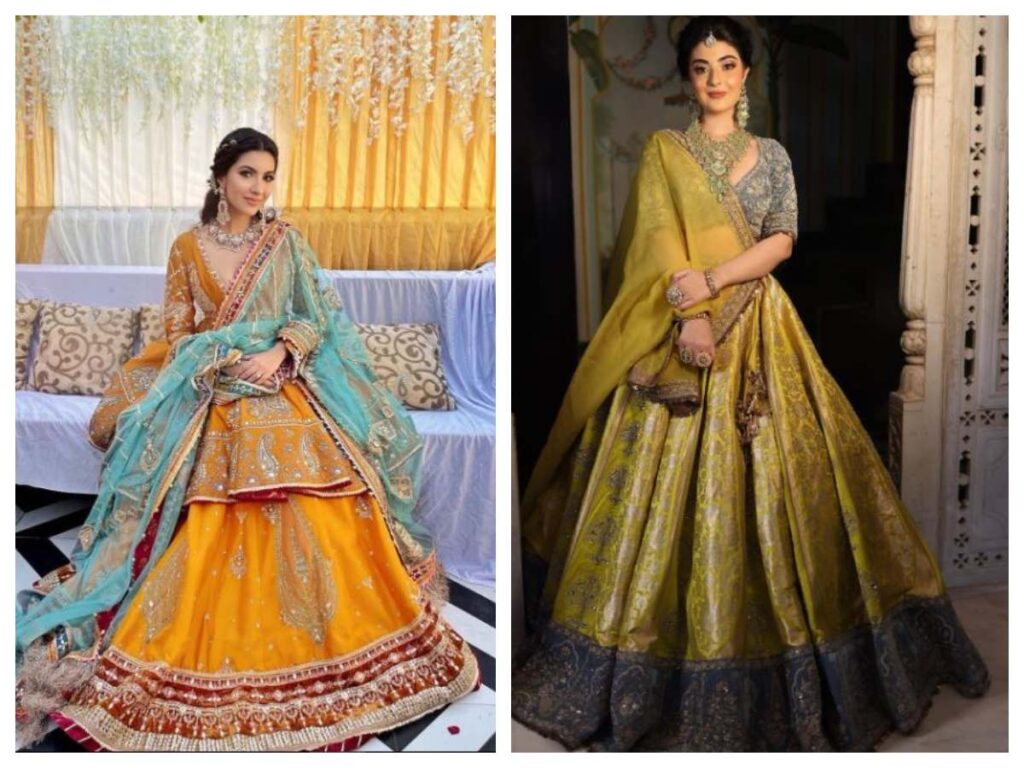 Contrast Color Lehengas