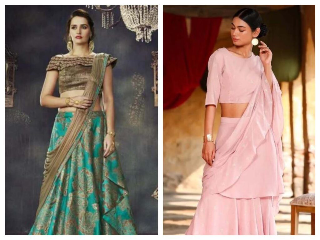 Lehenga Sarees Fusion Designs